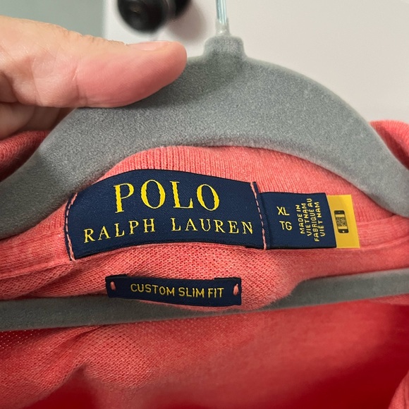 Ralph Lauren Slim Fit Polo size XL in coral red, excellent condition - Picture 3 of 3
